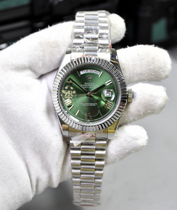 DAYDATE AUTO PRESIDENTIAL ROMAN OLIVE GREEN DAIL