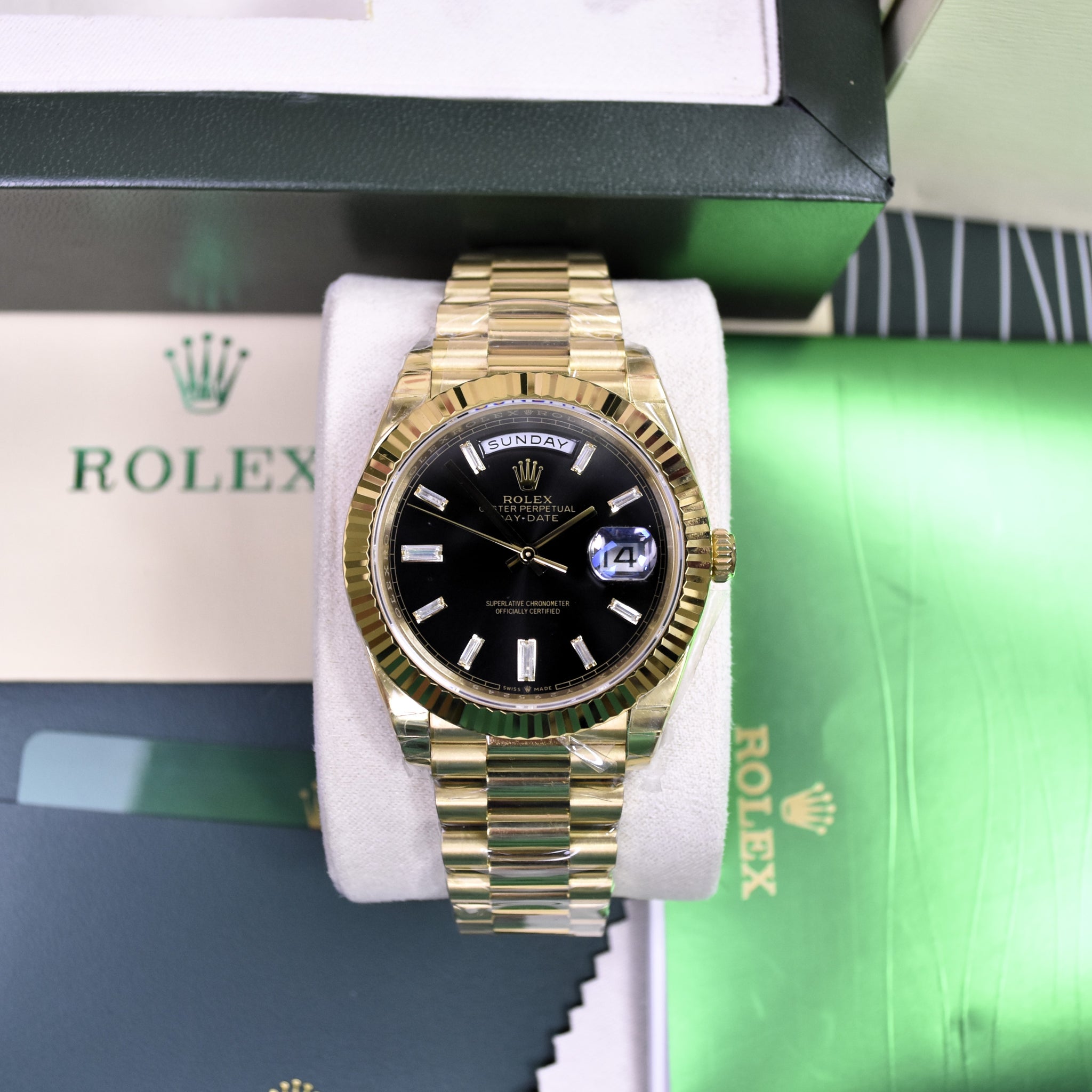 DAYDATE PRESIDENTAL GOLD BLACK STONES