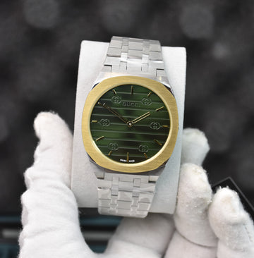 SLIM CHAIN QUARTZ SILVER GOLD GREEN DAIL