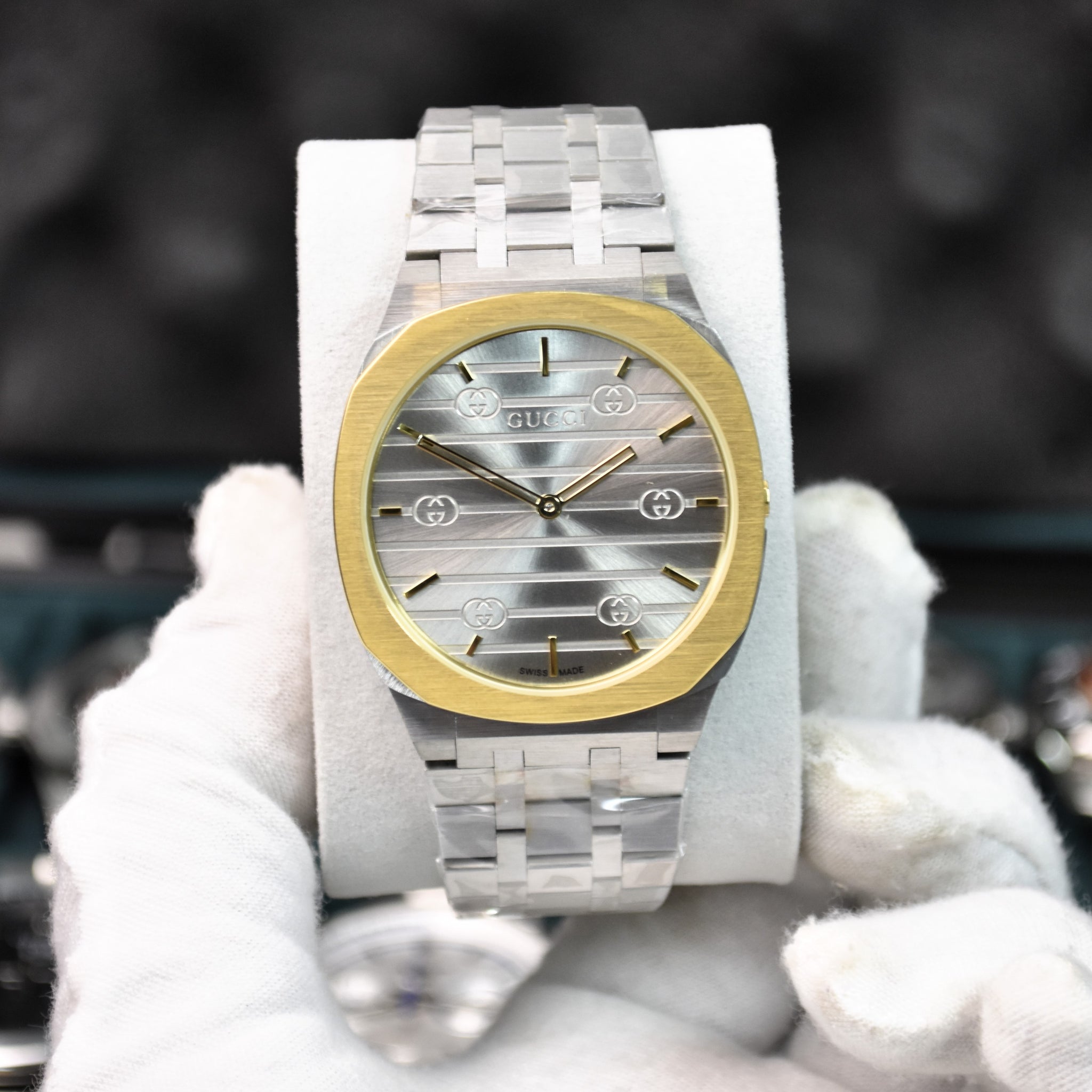 SLIM CHAIN QUARTZ SILVER GOLD GREY DAIL