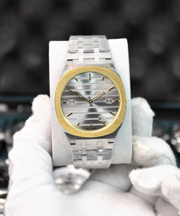 SLIM CHAIN QUARTZ SILVER GOLD GREY DAIL