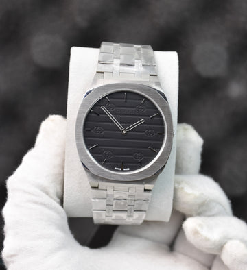 SLIM CHAIN QUARTZ SILVER BLACK DAIL