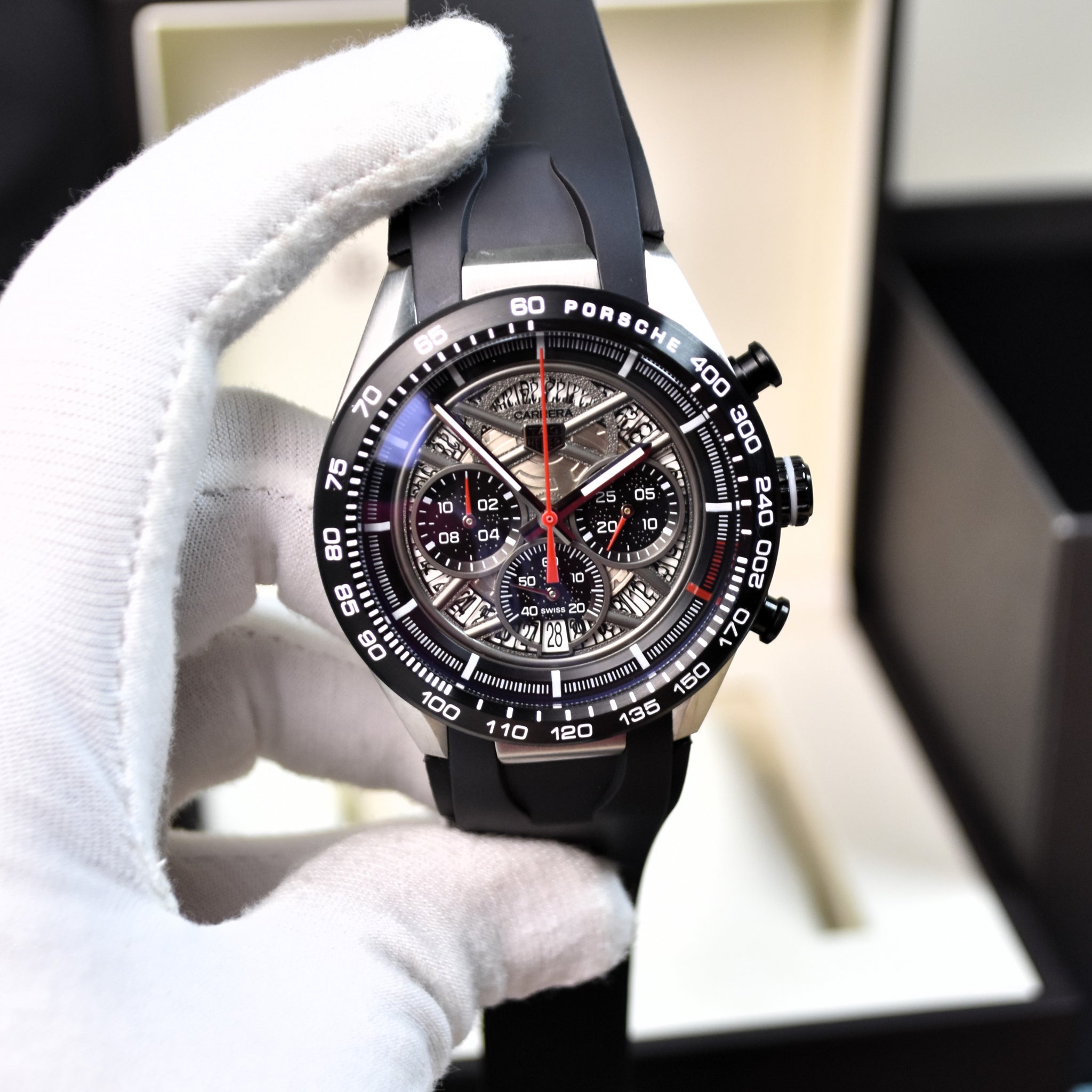 Porsche 963 New Chrono Quartz PVC Silver Grey