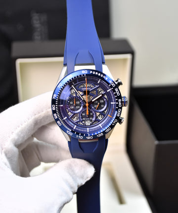 Porsche 963 New Chrono Quartz PVC Silver Blue