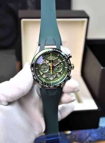 Porsche 963 New Chrono Quartz PVC Silver Green