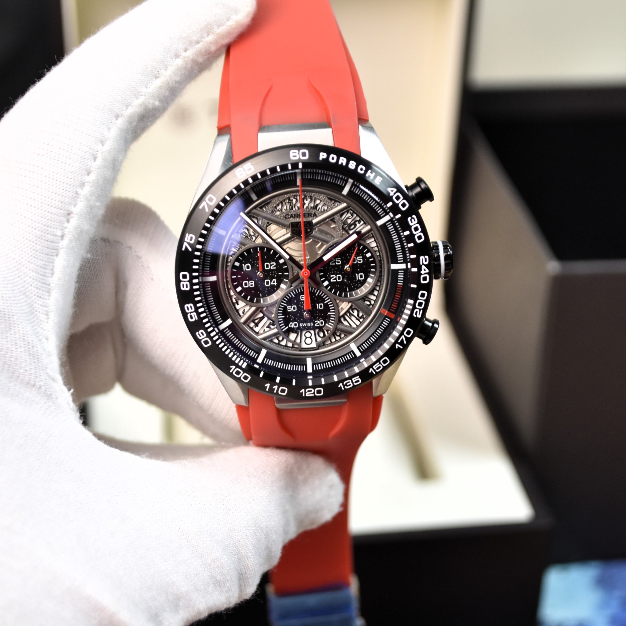 Porsche 963 New Chrono Quartz PVC Silver Red