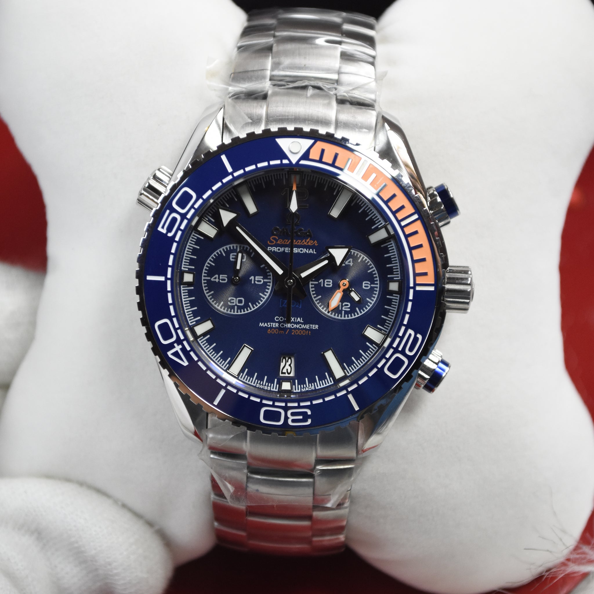 PLANET OCEAN QUARTZ CHRONOGRAPH CHAIN SILVER BLUE