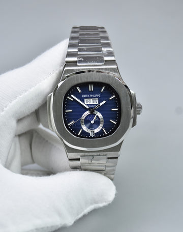 NAUTILUS CALENDER AUTO SILVER BLUE (ZP)