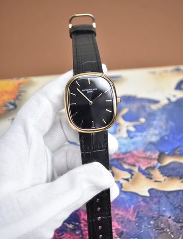 Golden Ellipse New Model Quartz Rose Black dial