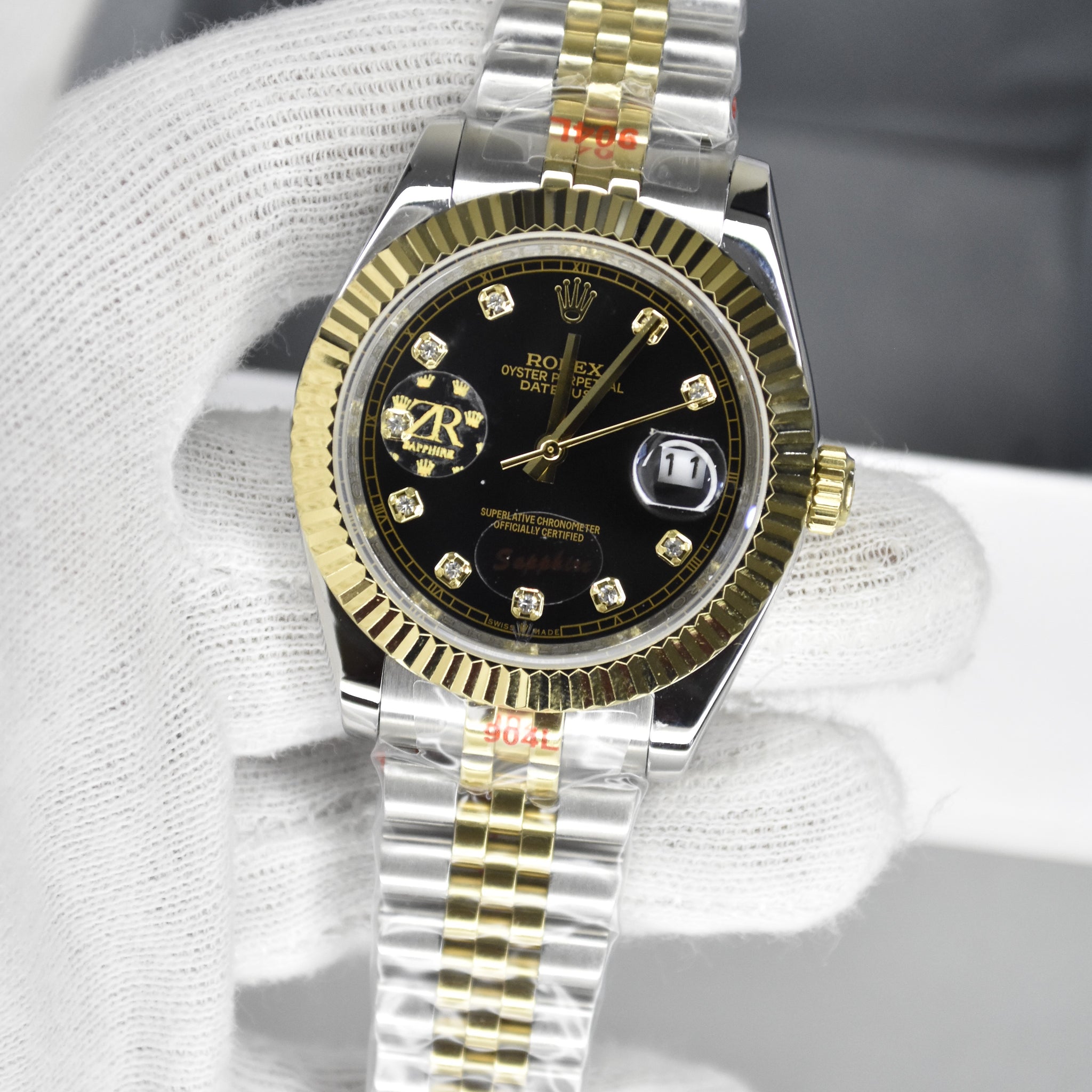 DATEJUST AUTO JUBLIE CHAIN TWOTONE GOLD BLACK