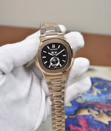 NAUTILUS CALENDER AUTO CHAIN ROSE BLACK (ZP)