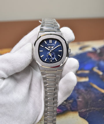 NAUTILUS CALENDER AUTO SILVER BLUE (ZP)