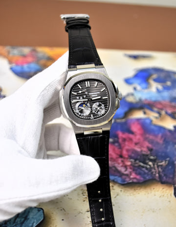 NAUTILIUS POWER RESERVE AUTO SILVER GREY