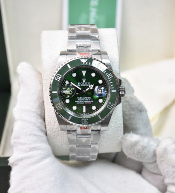 SUBMARINER AUTO OYSTER HULK SILVER GREEN DAIL