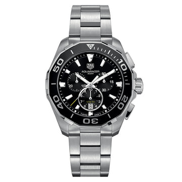 Tag Heuer Aquaracer Men’s Quart Silver Stainless Steel Black Dial 43mm Watch