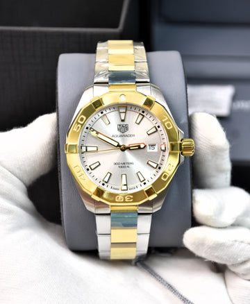 Tag Heuer Aquaracer Men’s Quartz Two-tone White Dial 41mm Watch