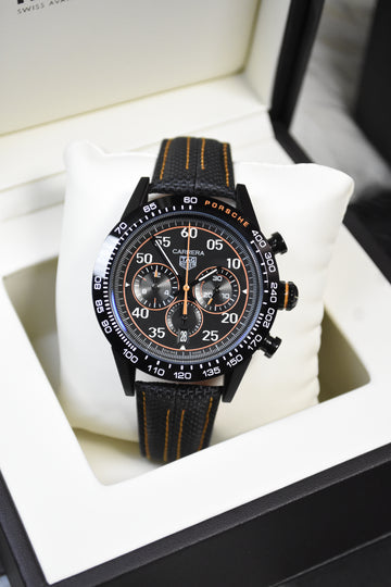 PORSCHE CHRONOGRAPH STRAP BLACK ORANGE