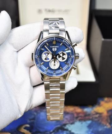 New Model Seafarer Quartz Chrono Chain Silver Blue Dial