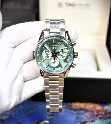 New Model Seafarer Quartz Chrono Chain Silver Mint Green Dial