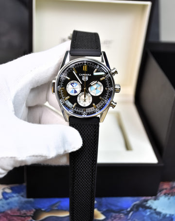 New Model Seafarer Quartz Chrono PVC Silver Black Dial