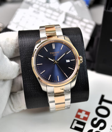 Tissot Men's Quartz Two-tone Rose Blue Dial
