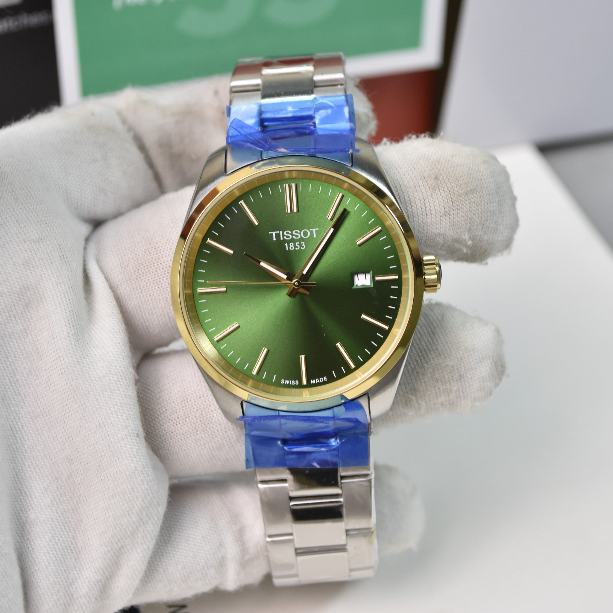 Tissot Men's Quartz Silver Gold Green Dial